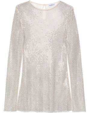 Marella Mesh Embellished T-Shirt - White