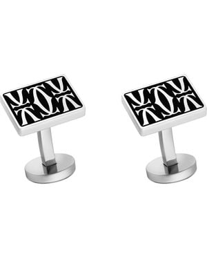 Cartier Sterling And Lacquer Double C De Cufflinks - White