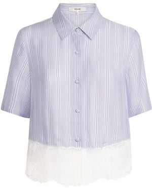 FRAME Silk The Stripe Lace Shirt - Blue