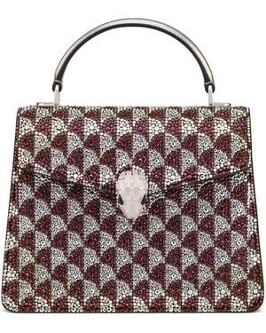 BVLGARI Medium Crystal Serpenti Forever Top-Handle Bag - Brown