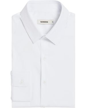 Sandro Cotton Oxford Shirt - White
