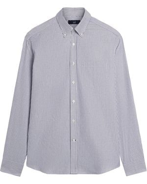 dunhill Cotton-Cashmere Stripe Shirt - Purple