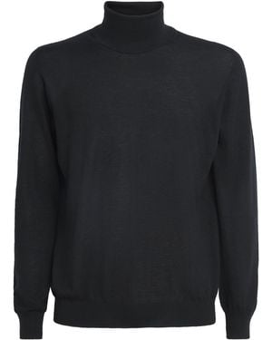 Johnstons of Elgin Superfine Cashmere Rollneck Jumper - Black