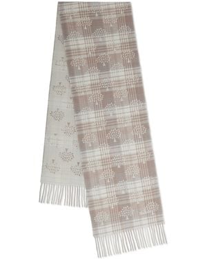 Mulberry Small Merino Check Tree Scarf - Gray