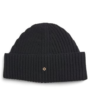 Maje Wool-Cashmere Clover Beanie - Black