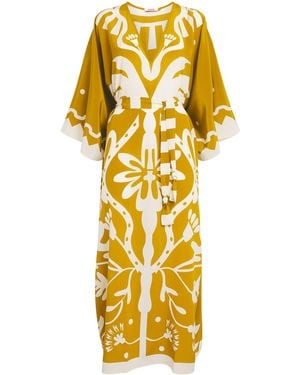 Eres Silk Printed Holi Kaftan - Metallic