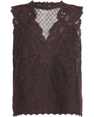 ME+EM Lace Sleeveless Top And Cami Top - Brown