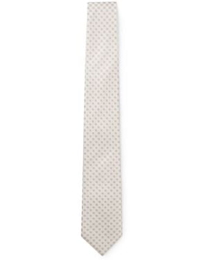 BOSS Silk-Blend Jacquard Tie - White
