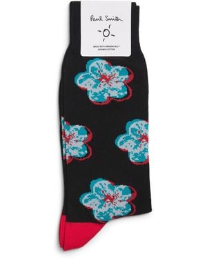 Paul Smith Floral Socks - Black