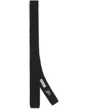 Canali Cashmere Knitted Tie - Black