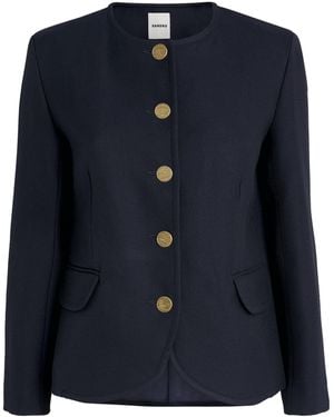Sandro Twill Rounded Jacket - Blue