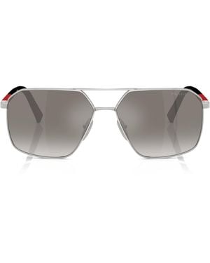 Prada Linea Rossa Metal A50S Aviator Sunglasses - Gray