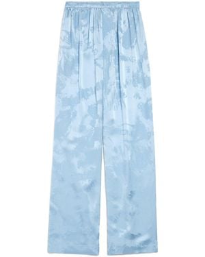 Balenciaga Silk Crayon Logo Pyjama Trousers - Blue