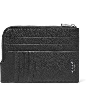 Aspinal of London Leather Zipped Travel Wallet - Black