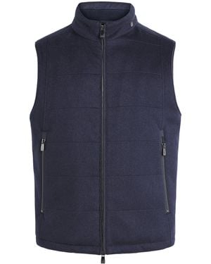 Corneliani Virgin Wool Padded Gilet - Blue