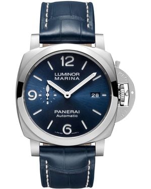 Panerai Stainless Steel Luminor Marina Watch - Blue