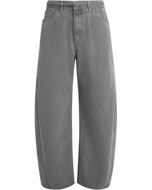 LE17SEPTEMBRE Garment-Dyed Curved-Leg Jeans - Grey