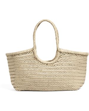 Dragon Diffusion Large Leather Woven Nantucket Tote Bag - Natural