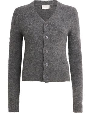 Ami Paris Alpaca-Wool-Blend V-Neck Cardigan - Grey