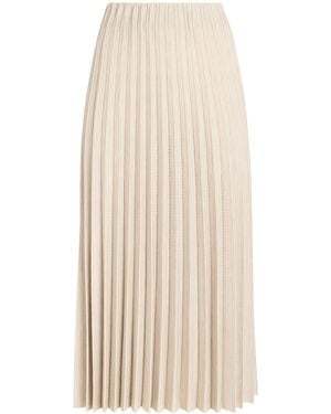 Agnona Plissé Midi Skirt - Natural