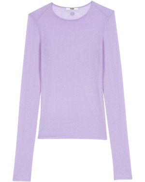 Maje Wool Crew-Neck Sweater - Purple