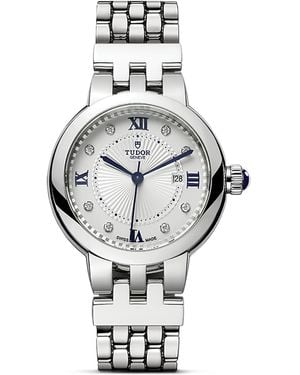 Tudor Clair De Rose Stainless Steel And Diamond Watch - Metallic