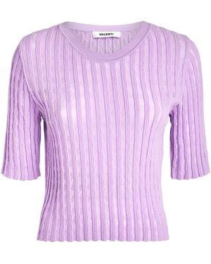 Valentino Organic Cotton-Blend Knit Ibiza T-Shirt - Purple
