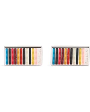 Paul Smith Signature Stripe Cufflinks - White