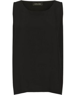 Eskandar Silk Shell Top - Black