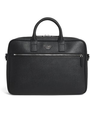 Emporio Armani Leather Briefcase - Black
