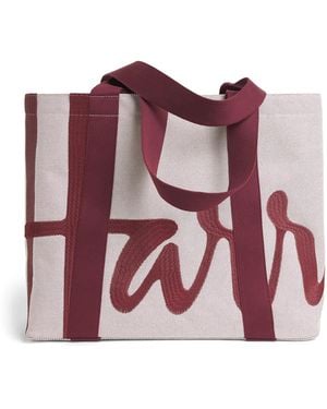 Harrods Medium Logo Tote Bag - Purple