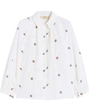 Weekend by Maxmara Poplin Embroidered Shirt - White
