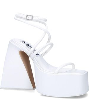 Naked Wolfe Leather Angel Platform Sandals 150 - White