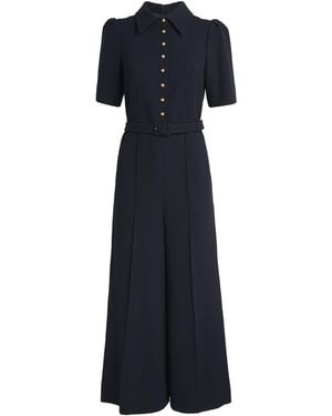 ME+EM Cropped Wide-Leg Jumpsuit - Blue