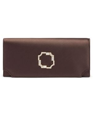 Malone Souliers Satin Vivien Evening Clutch Bag - Brown