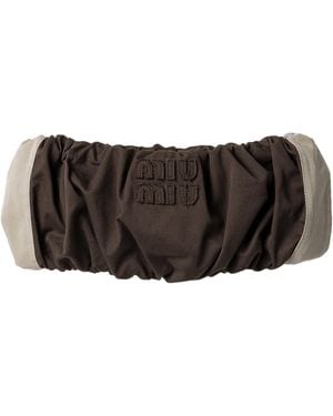 Miu Miu Cotton Twill Bandeau Top - Brown