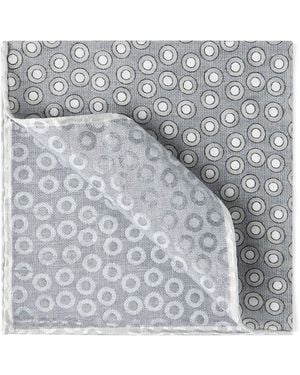 Brunello Cucinelli Silk Polka-Dot Pocket Square - Metallic