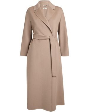 Max Mara Virgin Wool Trench Coat - Natural
