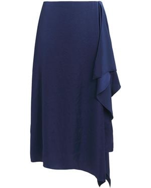 Theory Crushed Satin Sarong Skirt - Blue