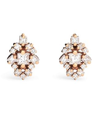 Suzanne Kalan And Diamond La Fantasie Stud Earrings - Metallic