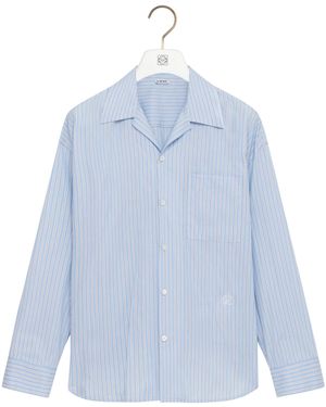 Loewe Cotton-Blend Stripe Shirt - Blue