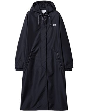 Miu Miu Technical Hooded Coat - Blue