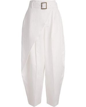 Polo Ralph Lauren Linen Wrap Trousers - White
