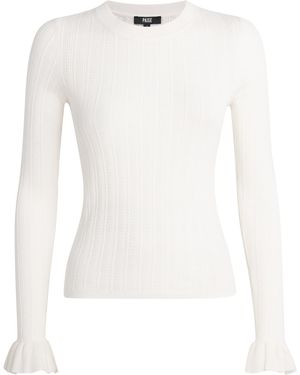 PAIGE Organic Cotton-Blend Pointelle Ophelia Top - White