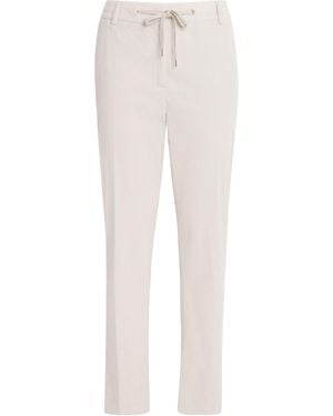 Eleventy Corduroy Drawstring Straight Pants - White