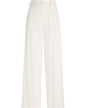 Colombo Kid Cashmere Wide-Leg Tailored Pants - White