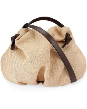 Neous Raffia Taurus Dumpling Top-Handle Bag - Brown