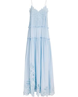 Ulla Johnson Silk Lace Filippa Maxi Dress - Blue