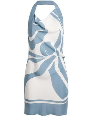 SIR. Silk Halterneck Lilou Mini Dress - Blue