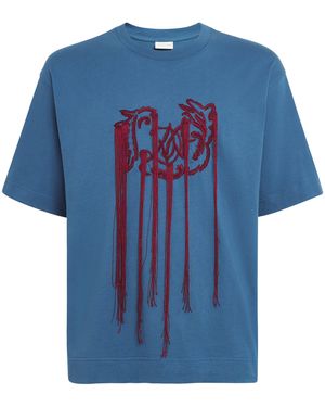 Dries Van Noten Cotton Embroidered Bird T-Shirt - Blue